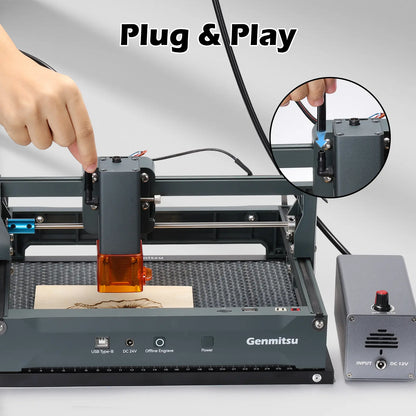 Air Assist Pump for Laser Cutter, Compatible with Genmitsu Kortek and Most CNC Milling or Laser Engraving Machine in The Market, Remove Smoke & Dust, Protect Desktop & Laser Lens