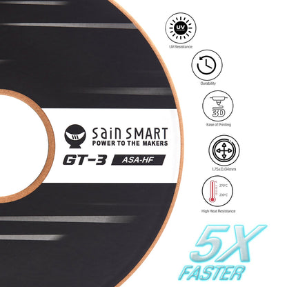 GT-3 High-Speed ASA Filament, 1.75mm Black, UV & Weather Resistant, Fit for Outdoor Functional Parts, 1kg, Accuracy +/- 0.04 mm — photo 4 of 7