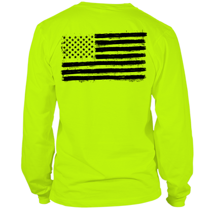 Old Glory - Long Sleeve Safety Yellow Hi-Vis T-Shirt — photo 1 of 2