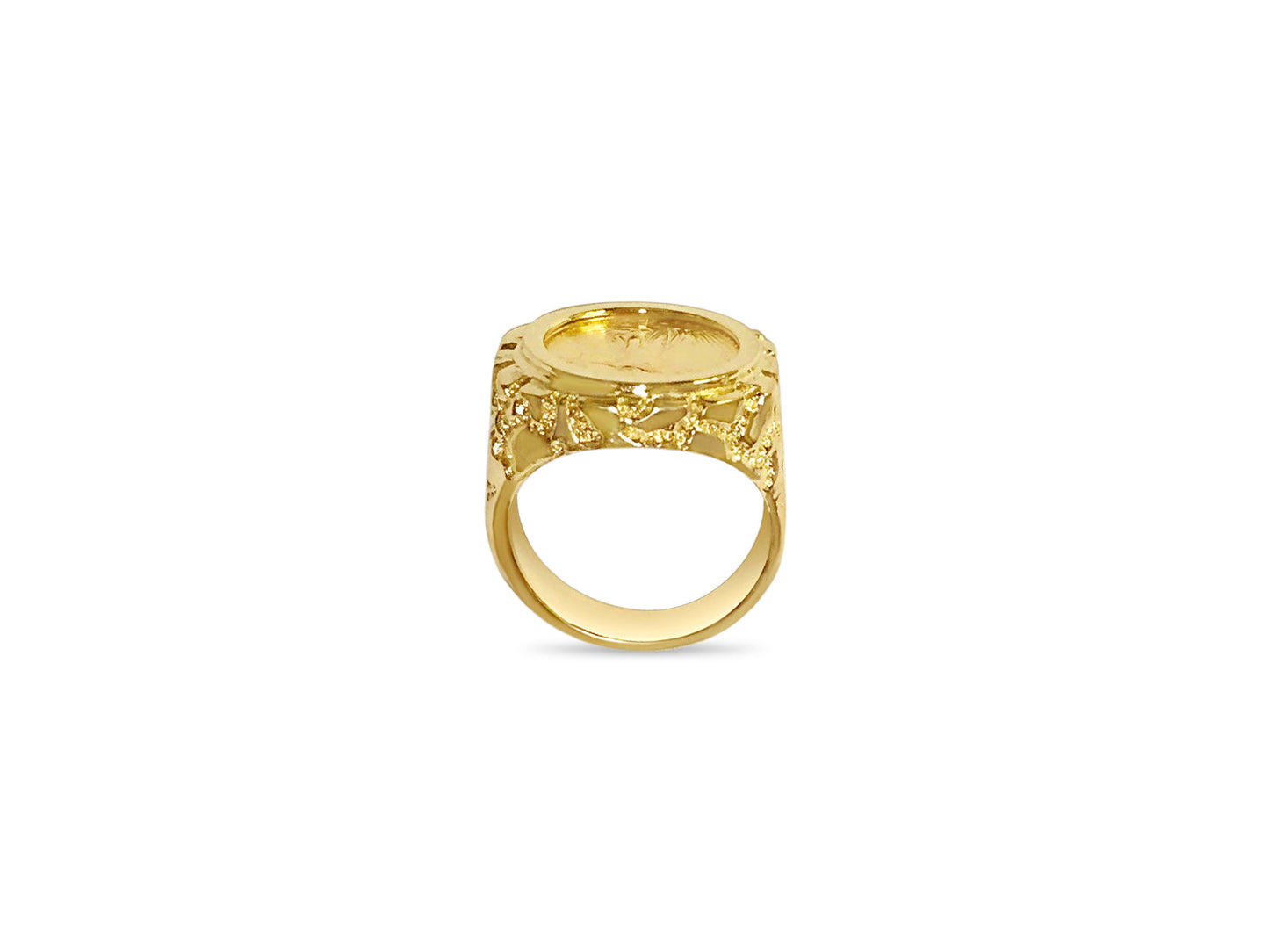 Nugget Solid White/Yellow/Rose Gold Handmade Coin Ring , 1/10oz Coin ,