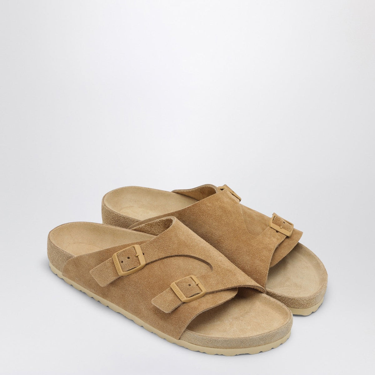 Birkenstock Slide Zürich Exquisite Cream Coloured In Suede