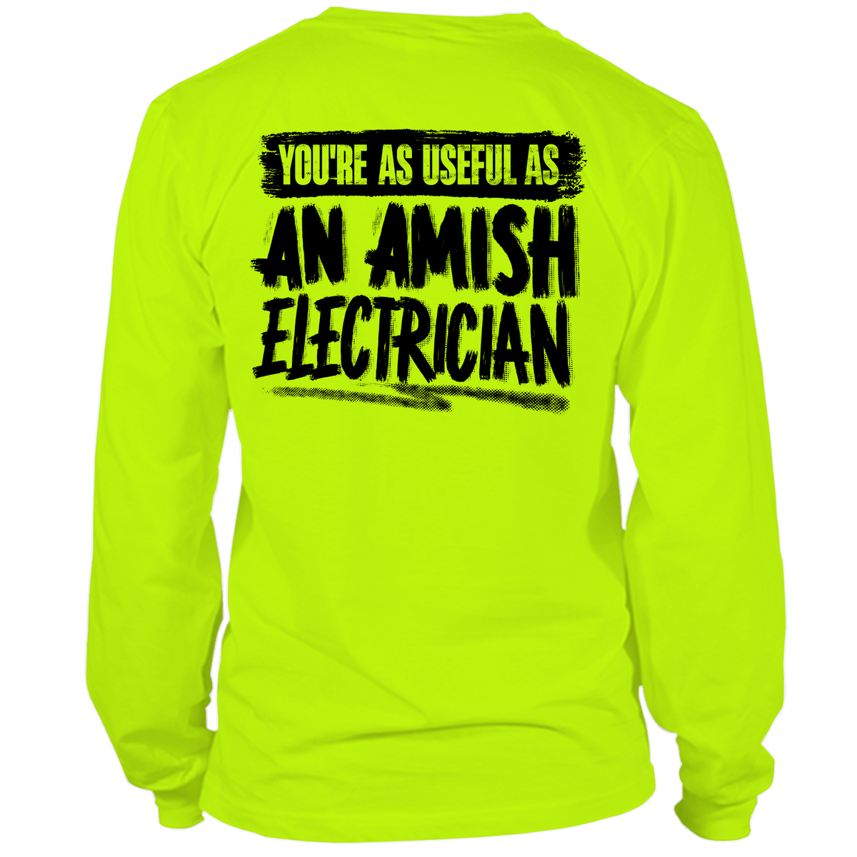 Amish Electrician - Long Sleeve Safety Yellow Hi-Vis T-Shirt — photo 1 of 2