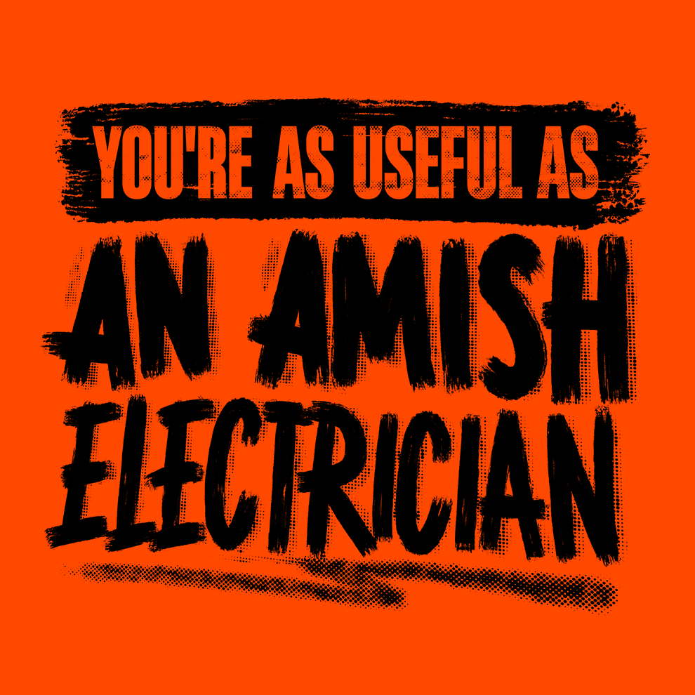 Amish Electrician - Safety Yellow Hi-Vis T-Shirt — photo 2 of 3