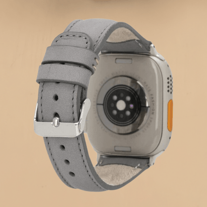 Apple Watch Grey Leather Strap - Boston