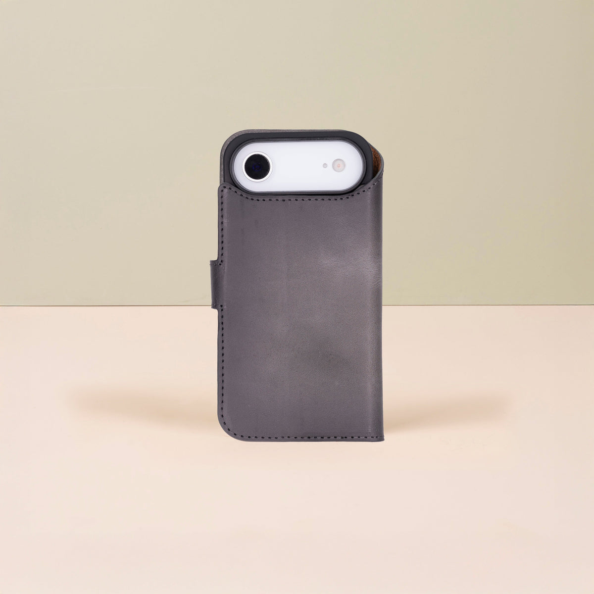 Premium Leather iPhone Air Wallet Case – Gray - Austin