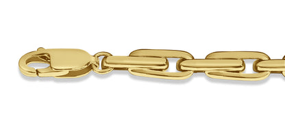 Fancy Rolo Solid White/Yellow/Rose Gold Handmade Bracelet , 5mm, 6.5-10 Inch