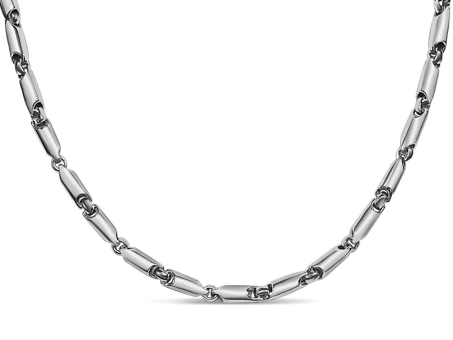Cylinder Tube Solid White/Yellow/Rose Gold Handmade Necklace , 5mm, 16-30 Inch