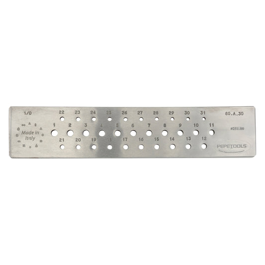 Round Wire Draw Plate, 6mm - 3mm, 31 Holes, Hardened Steel