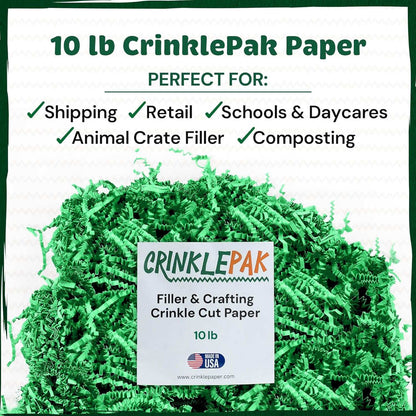 10 LB Green Crinkle Paper Shred