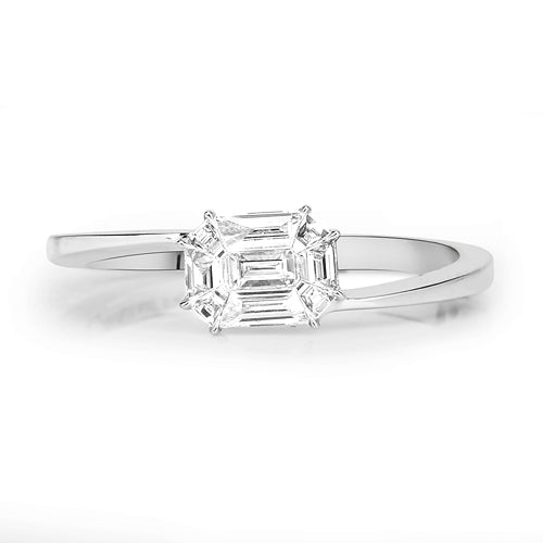 0.33 Carat Genuine White Diamond 18K White Gold Ring (F-G Color, VVS-VS Clarity)