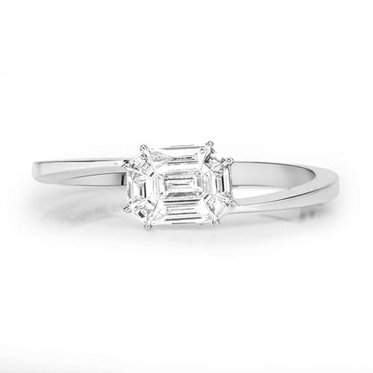0.33 Carat Genuine White Diamond 18K White Gold Ring (F-G Color, VVS-VS Clarity)