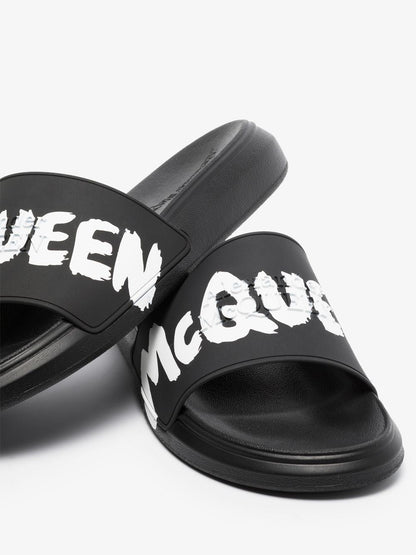 Alexander Mc Queen Graffiti Rubber Slides
