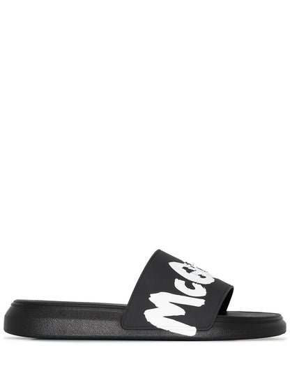 Alexander Mc Queen Graffiti Rubber Slides