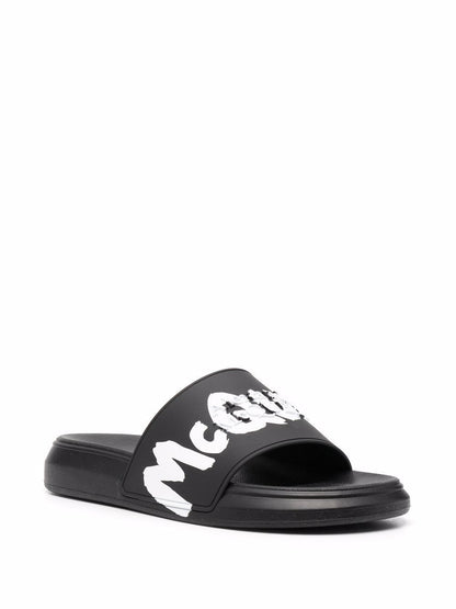 Alexander Mc Queen Graffiti Rubber Slides