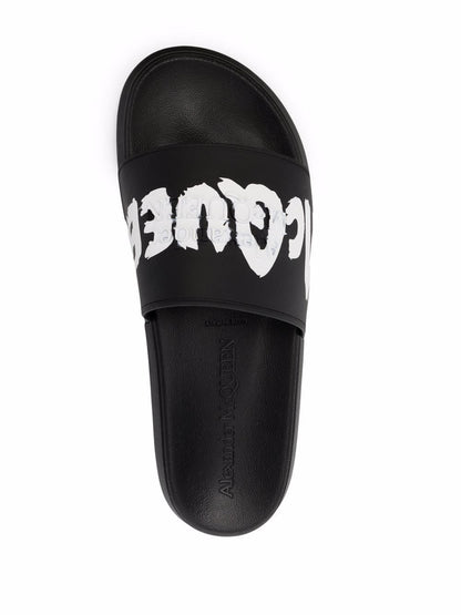 Alexander Mc Queen Graffiti Rubber Slides