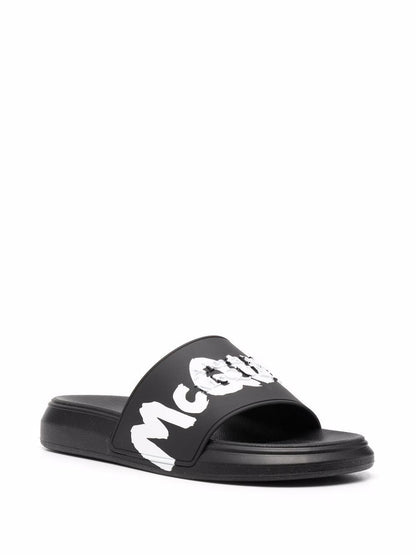 Alexander Mc Queen Graffiti Rubber Slides