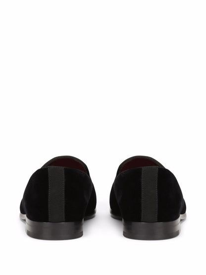 Dolce & Gabbana Logo Velvet Loafers