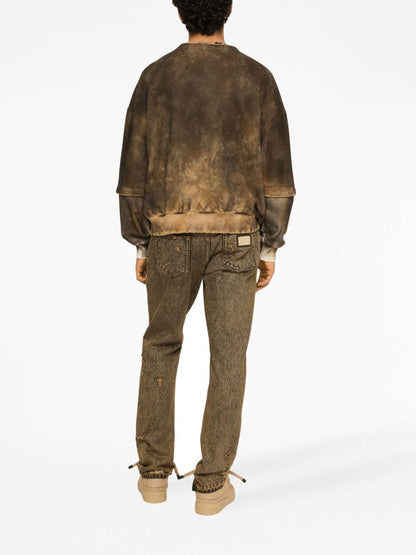 Dolce & Gabbana Ripped Denim Cotton Jeans