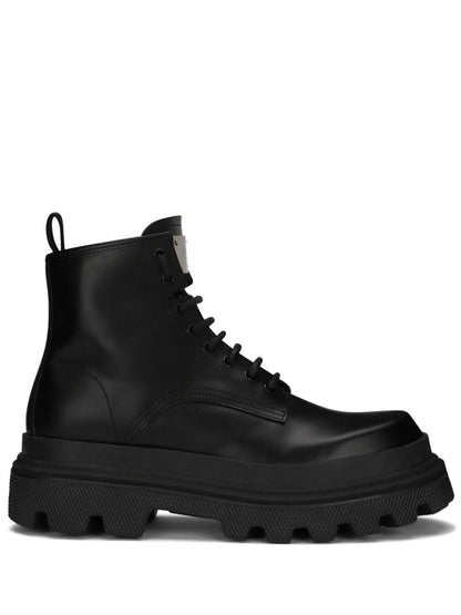 Dolce & Gabbana Leather Laced Up Boots