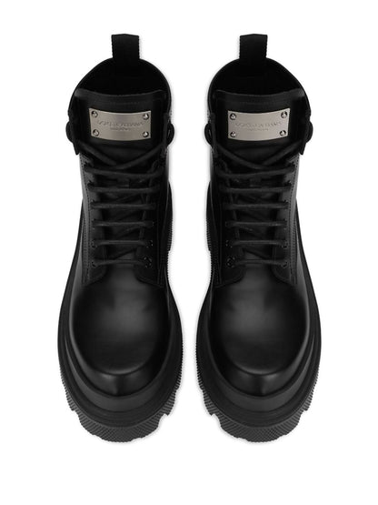 Dolce & Gabbana Leather Laced Up Boots