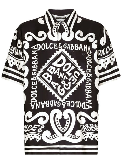 Dolce & Gabbana Marina Print Silk Shirt