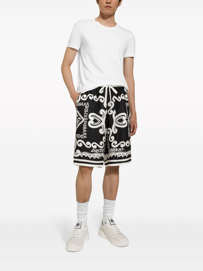 Dolce & Gabbana Marina Print Silk Shorts