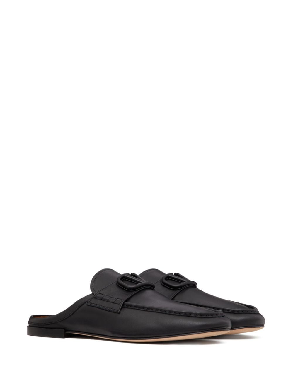 Valentino Garavani V Logo Signature Leather Slippers