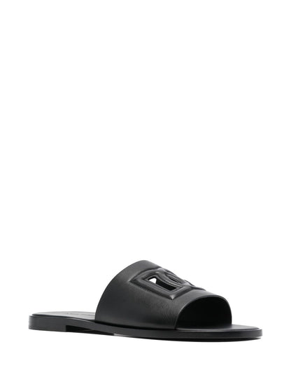Dolce & Gabbana Dg Leather Flat Sandals