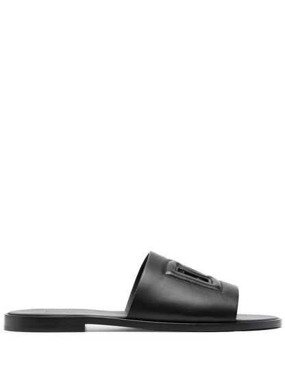 Dolce & Gabbana Dg Leather Flat Sandals