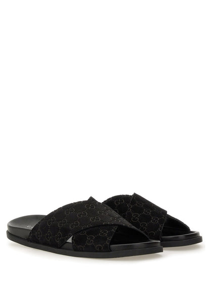 GUCCI Men's GG Pattern Slider Sandals - Stylish Comfort for Spring/Summer 2025, Made in Italy
