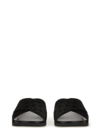 GUCCI Men's GG Pattern Slider Sandals - Stylish Comfort for Spring/Summer 2025, Made in Italy