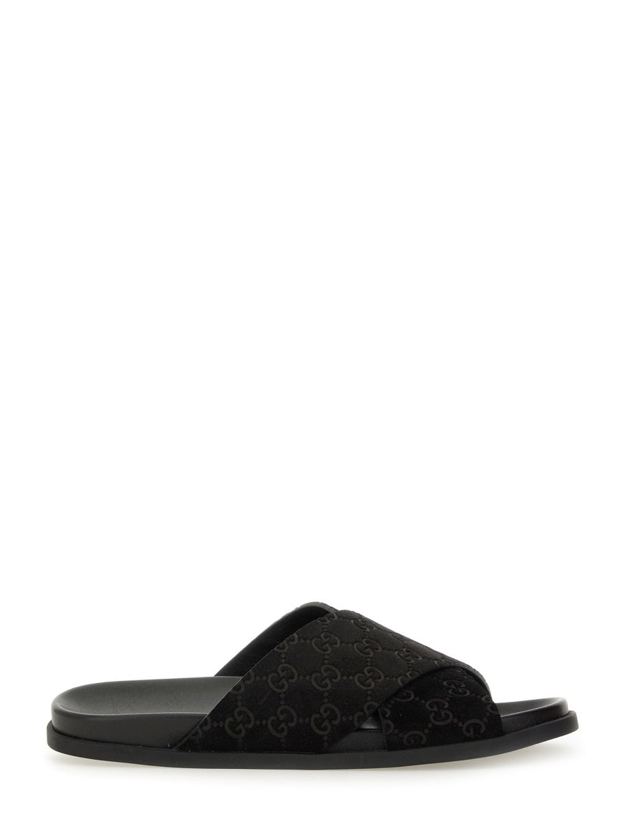 GUCCI Men's GG Pattern Slider Sandals - Stylish Comfort for Spring/Summer 2025, Made in Italy