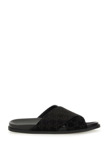 GUCCI Men's GG Pattern Slider Sandals - Stylish Comfort for Spring/Summer 2025, Made in Italy