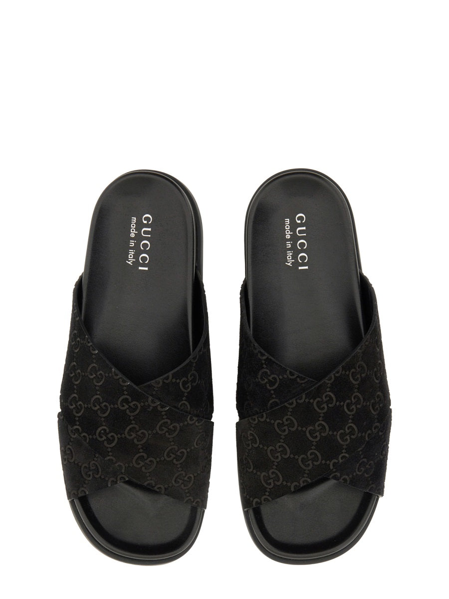 GUCCI Men's GG Pattern Slider Sandals - Stylish Comfort for Spring/Summer 2025, Made in Italy