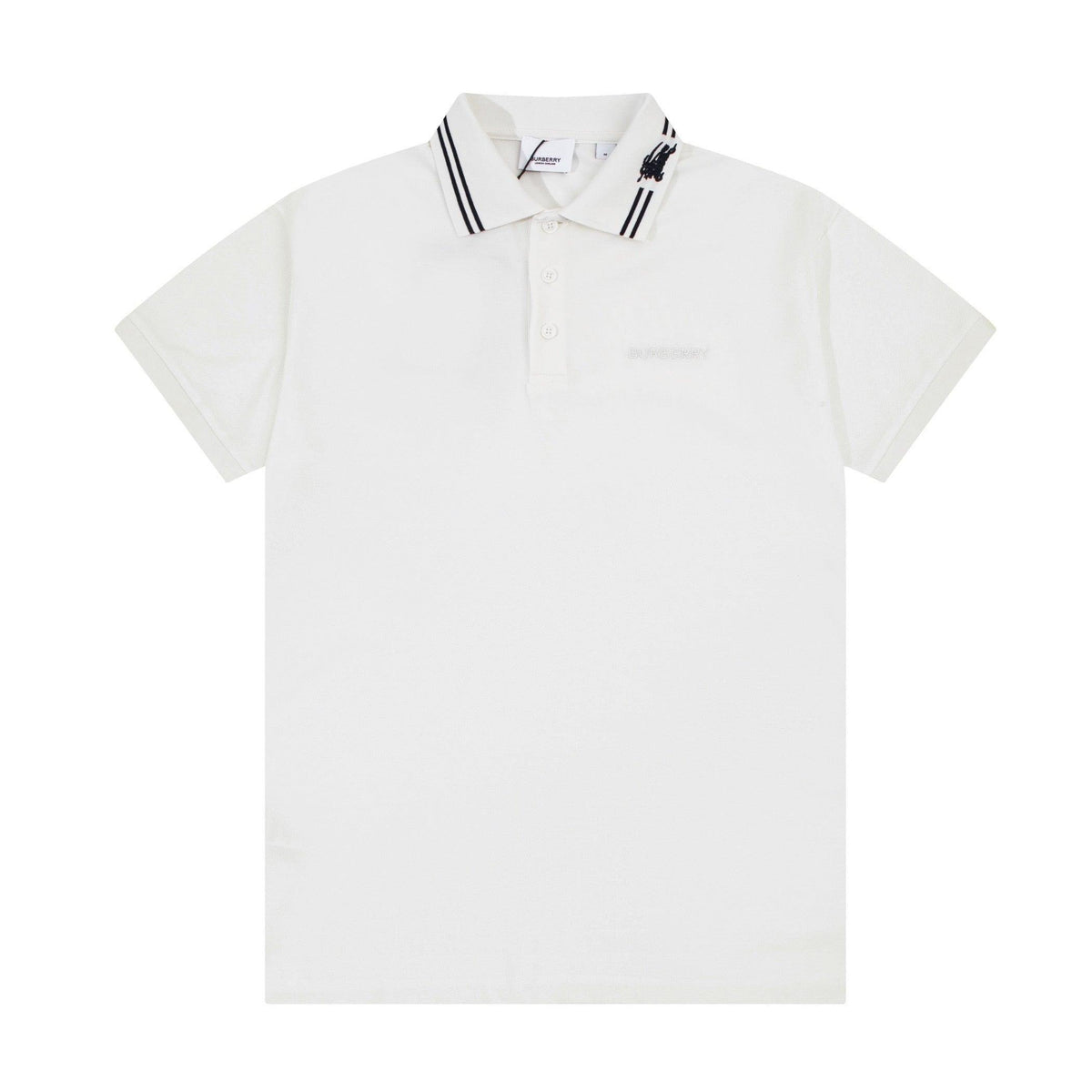 Burberry White T-Shirt With Collar