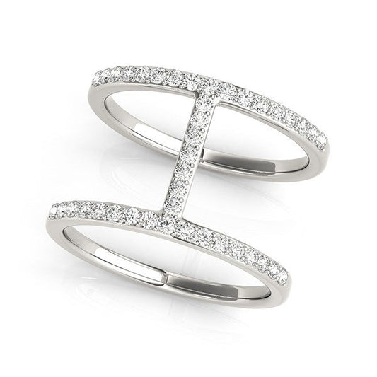14k White Gold Dual Band Bridge Style Diamond Ring (3/8 cttw) — photo 1 of 8
