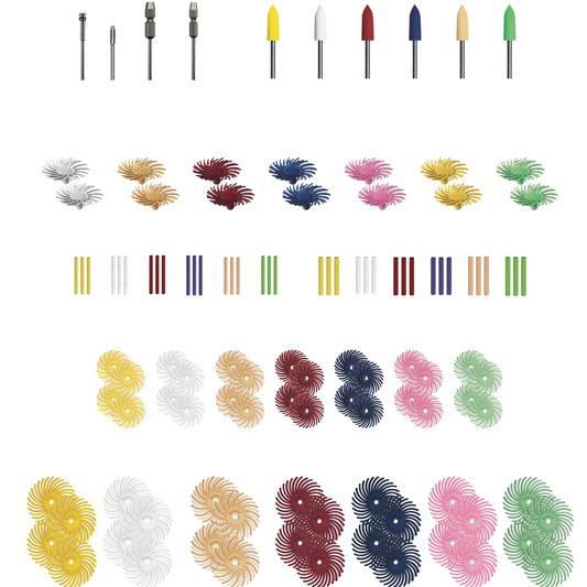 Radial Discs, Polishing Pins & Points - With Organizing Case (116 piece)