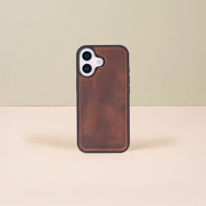Leathere iPhone 17 Wallet Case – Brown - New York