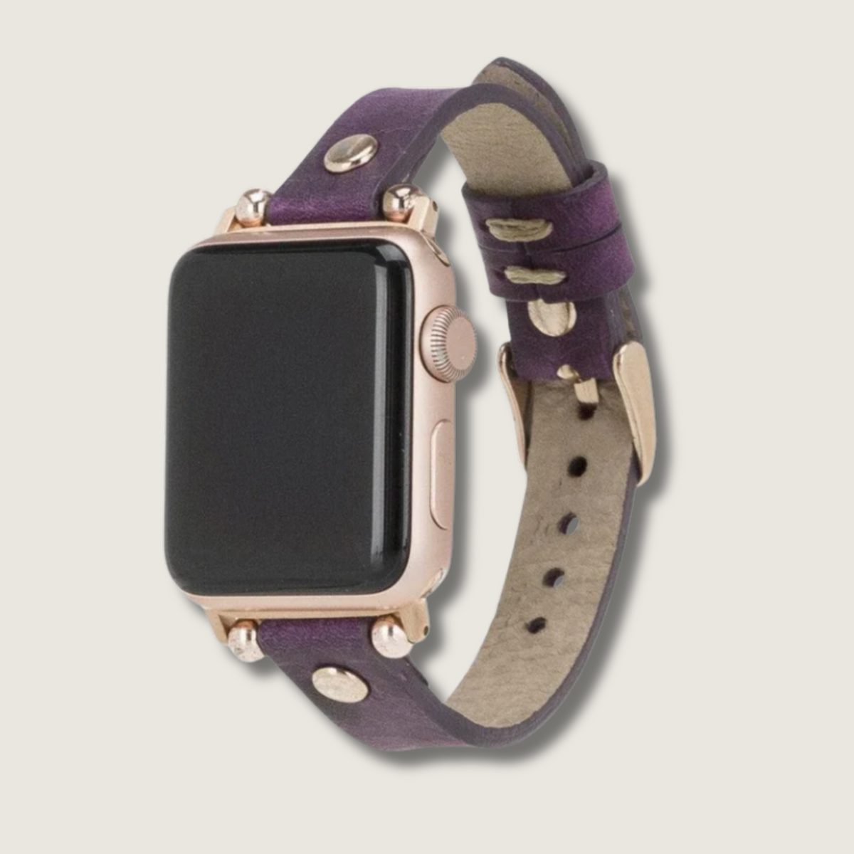 Apple Watch Deep Purple Leather Strap - Detroit