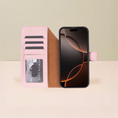Leather iPhone 18 Pro  Wallet Case – Pink - Austin