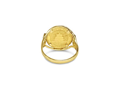 Fancy Ladies Solid White/Yellow/Rose Gold Handmade Coin Ring , Chinese Panda Bear Coin ,