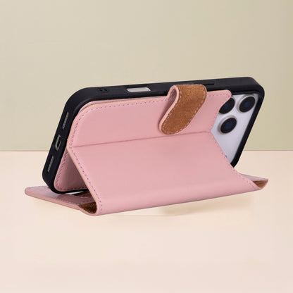 Leather iPhone 18 Pro Max Wallet Case – Pink - Austin