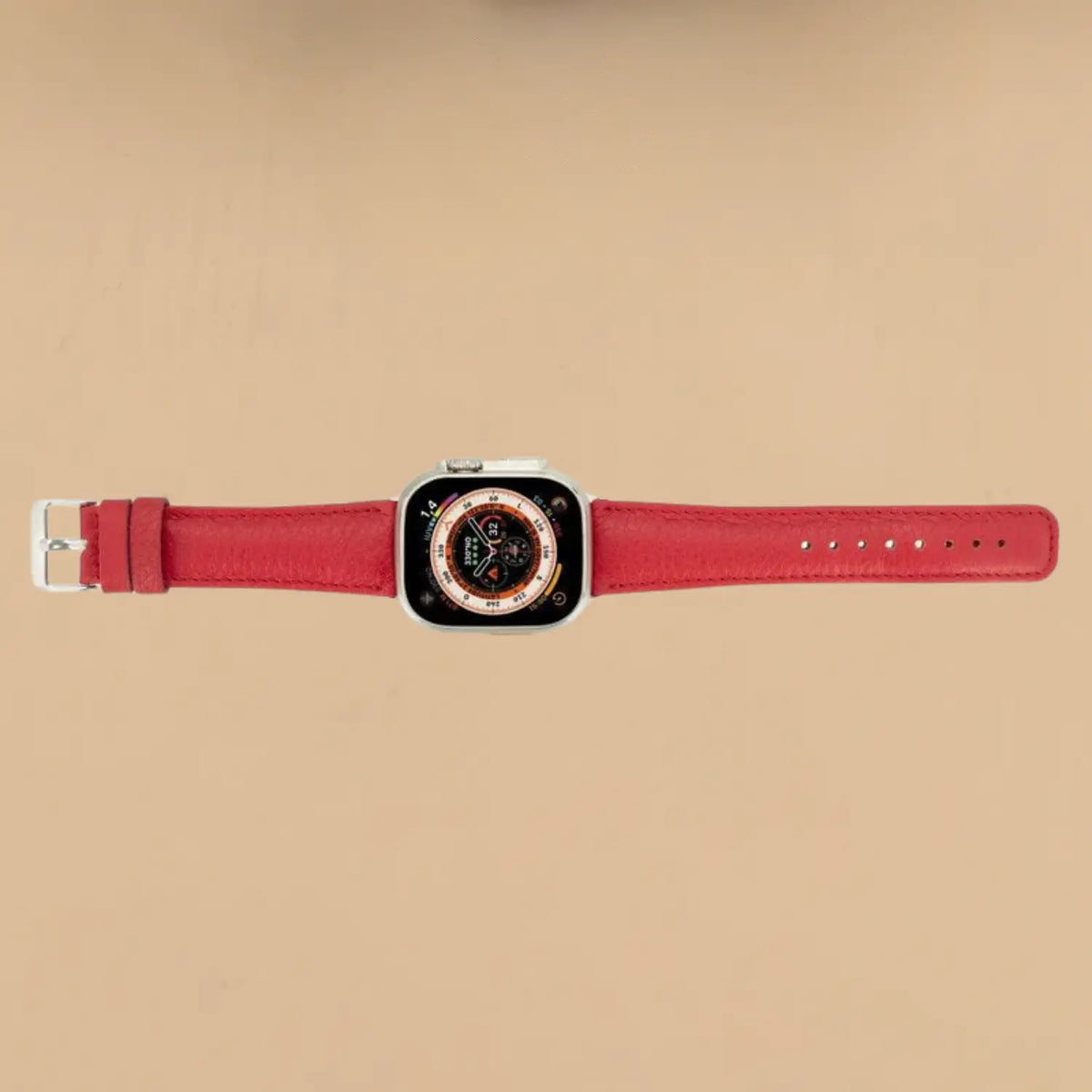 Apple Watch Red Leather Strap - Boston