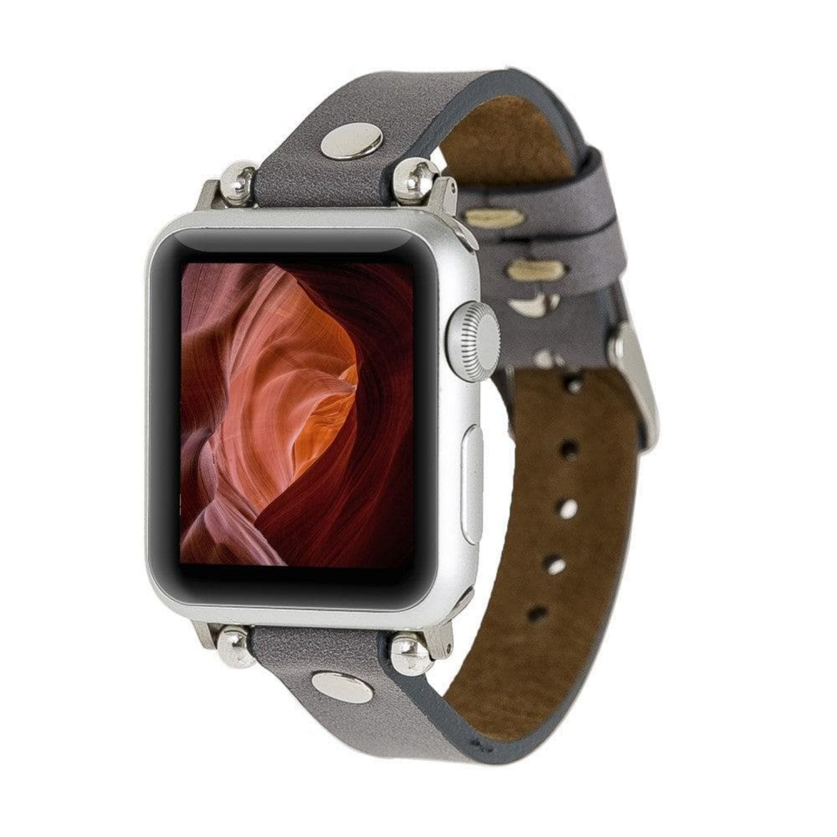 Apple Watch Dark Grey Leather Strap - Detroit