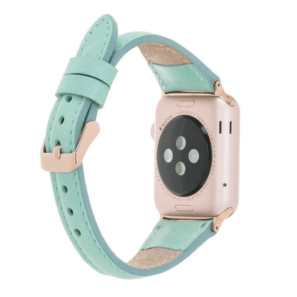 Classic Mint Green Leather Apple Watch Band - Dallas