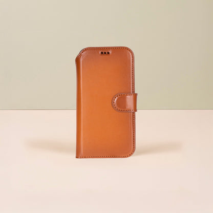 Leather iPhone 17 Pro Max Wallet Case – Rustic Brown - Austin