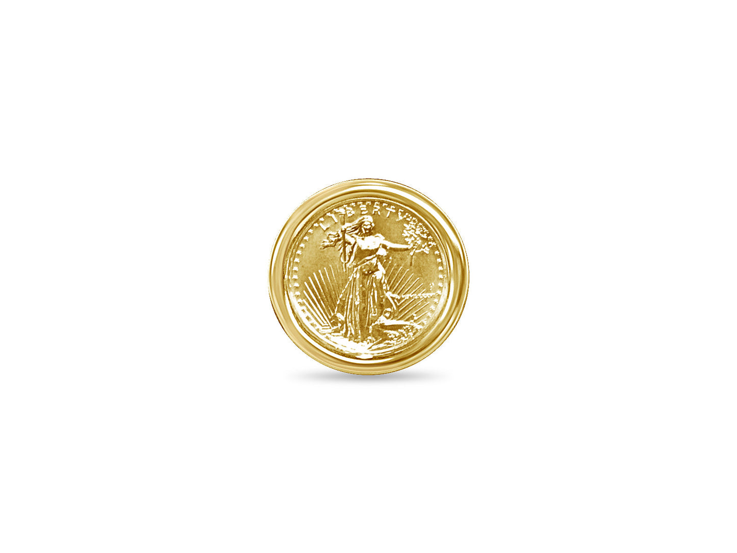 Fancy Solid White/Yellow/Rose Gold Handmade Coin Ring , 1/4oz Coin ,