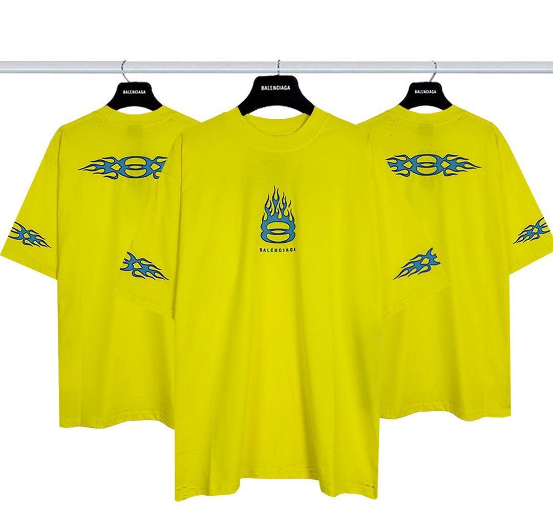 Balenciaga Men's Yellow Burning Unity T-Shirt