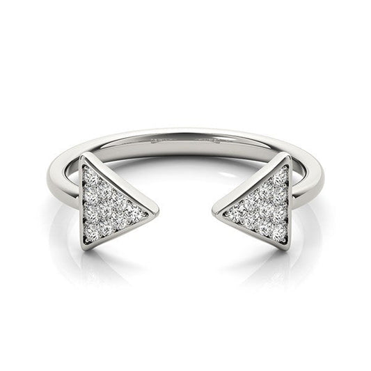 14k White Gold Diamond Arrowhead Open Ring (1/5 cttw) — photo 2 of 8