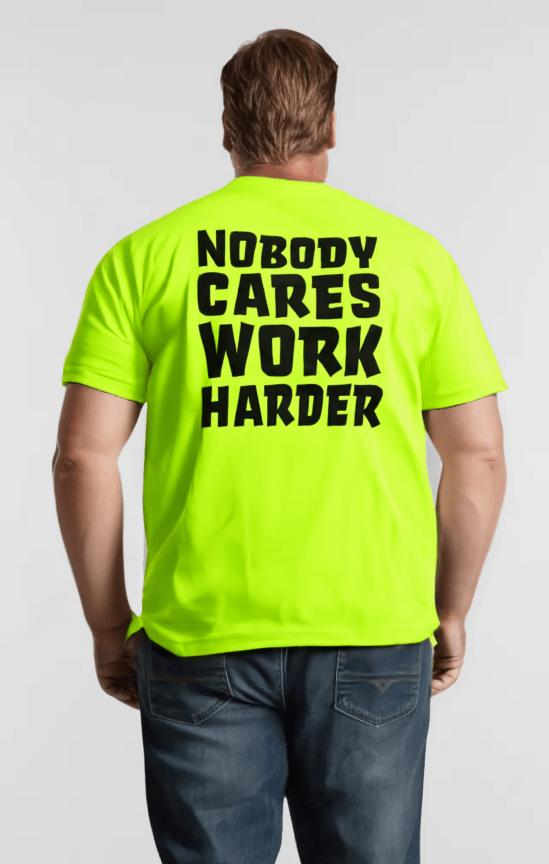Nobody Cares - Safety Yellow T-Shirt — photo 3 of 3